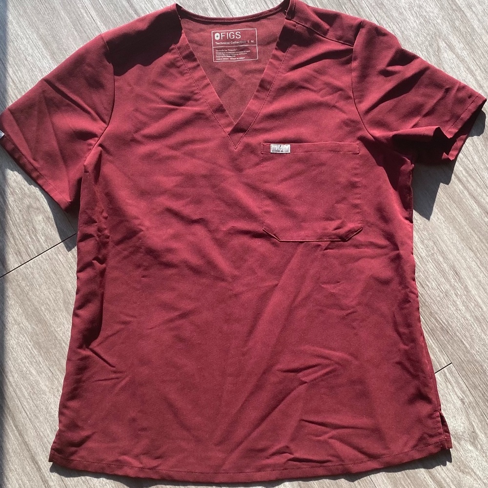 Figs Scrub Top - Catarina Burgundy